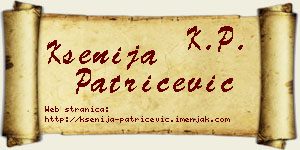 Ksenija Patričević vizit kartica